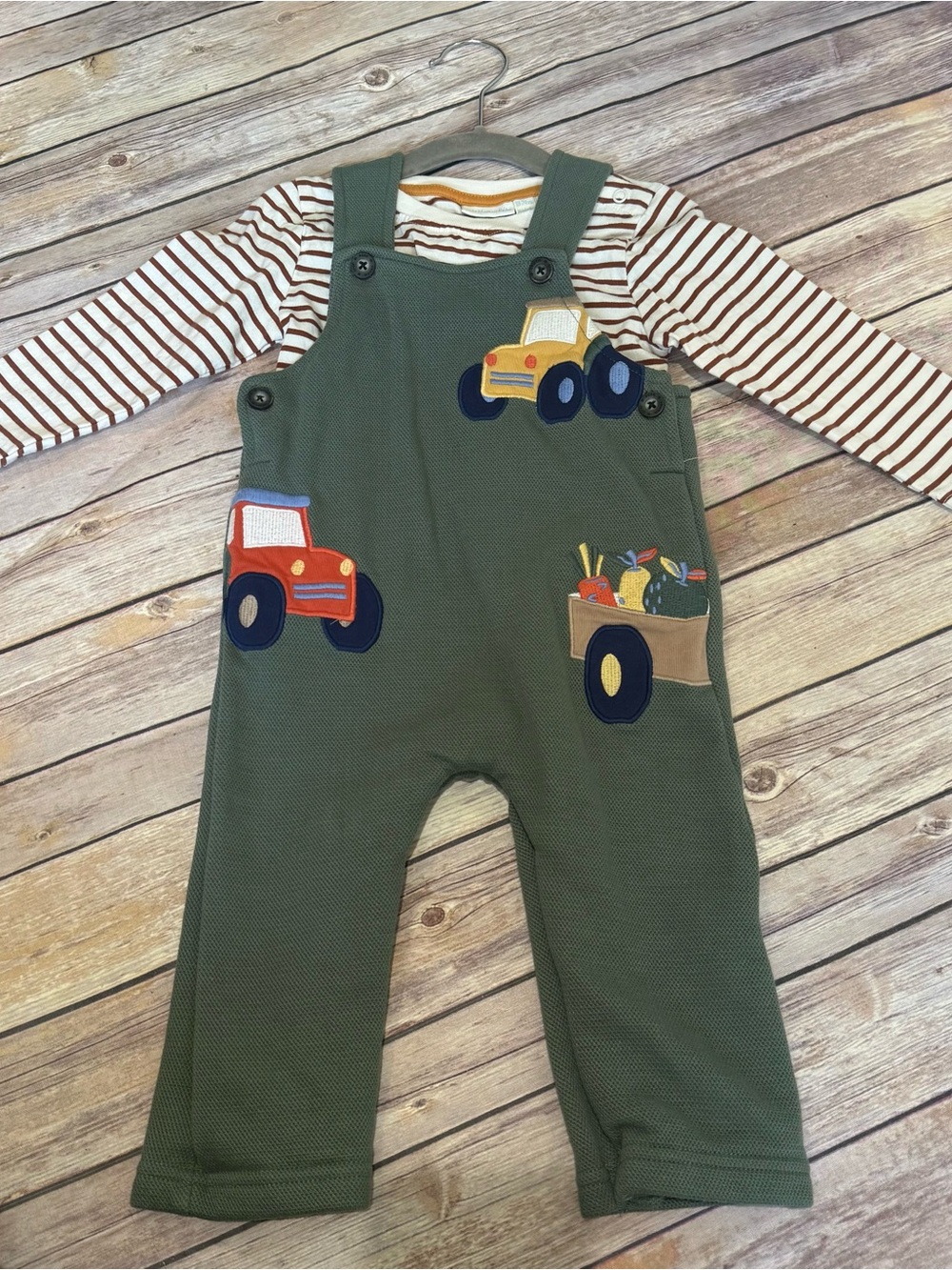 Toddler Boy Truck Overall and Shirt Set